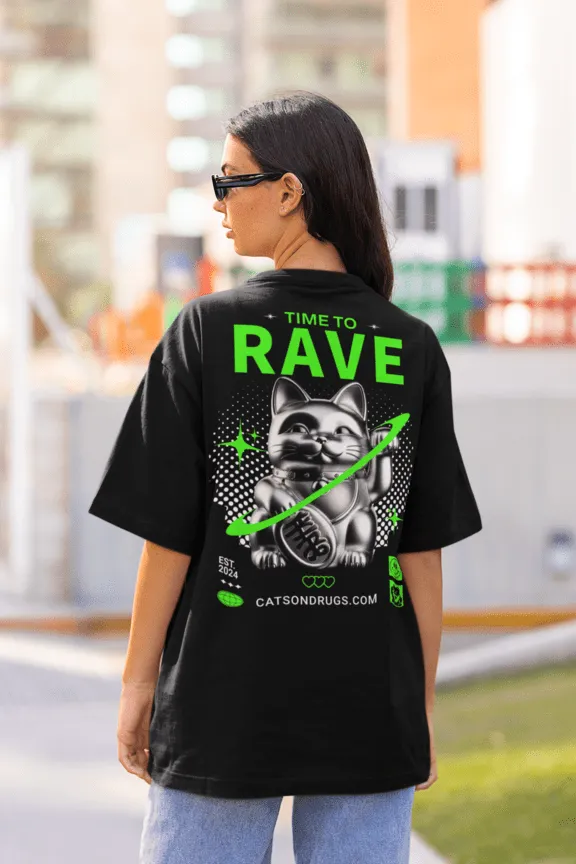 Techno T-Shirt | Time to Rave Cat | Techno Outfit