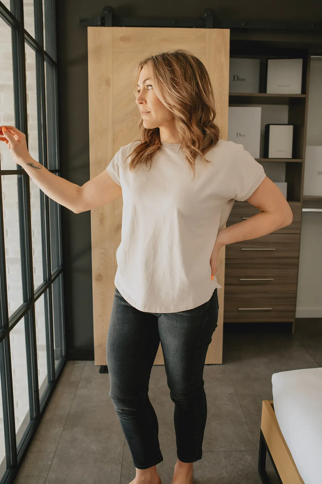 The Ease Tee by Le Bon Shoppe - Rice