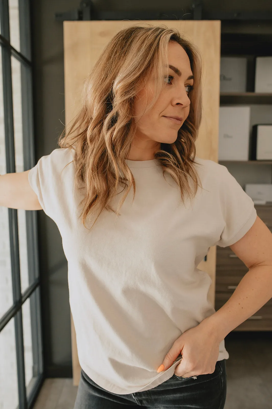 The Ease Tee by Le Bon Shoppe - Rice