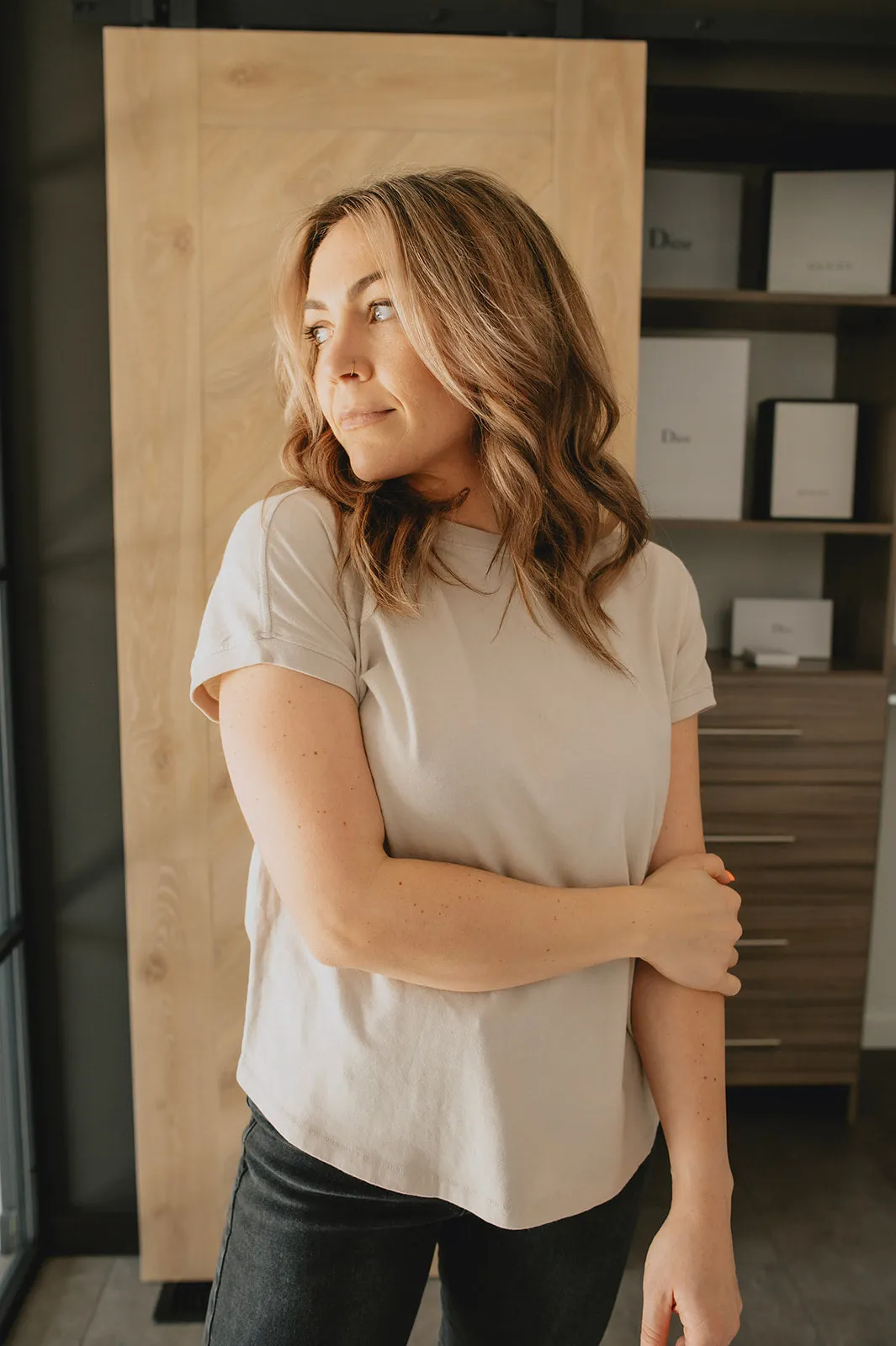 The Ease Tee by Le Bon Shoppe - Rice