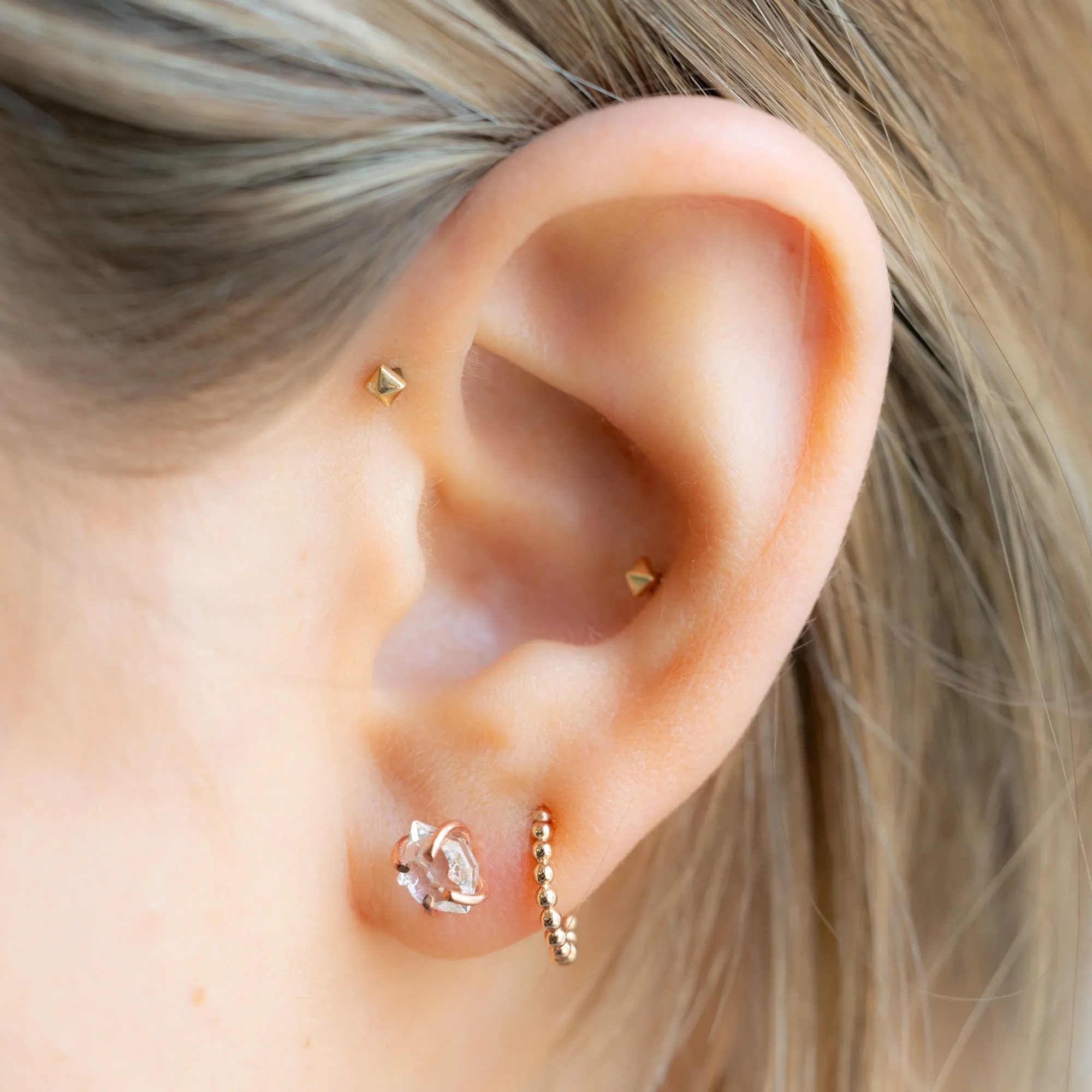 The Herkimer Diamond Stud Earrings | Rose Gold Filled
