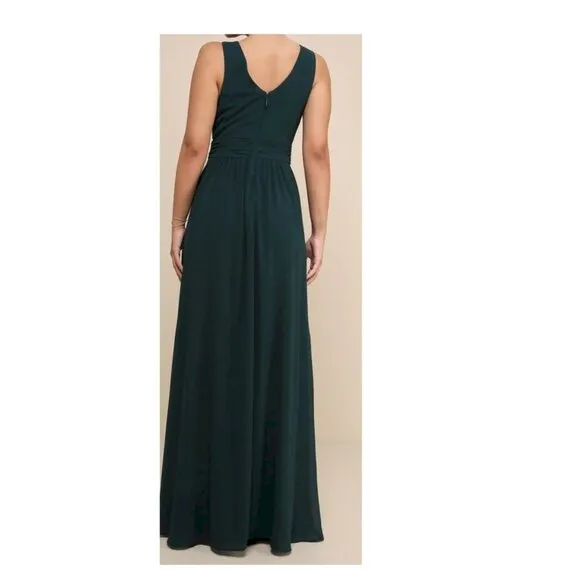 Thoughts of Hue Emerald Green Surplice Maxi Dress Size Large NWOT