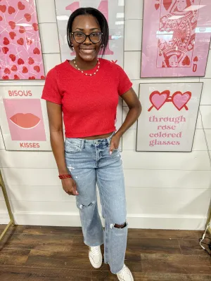 Time is Up Stretch High Rise Wide Leg Jeans
