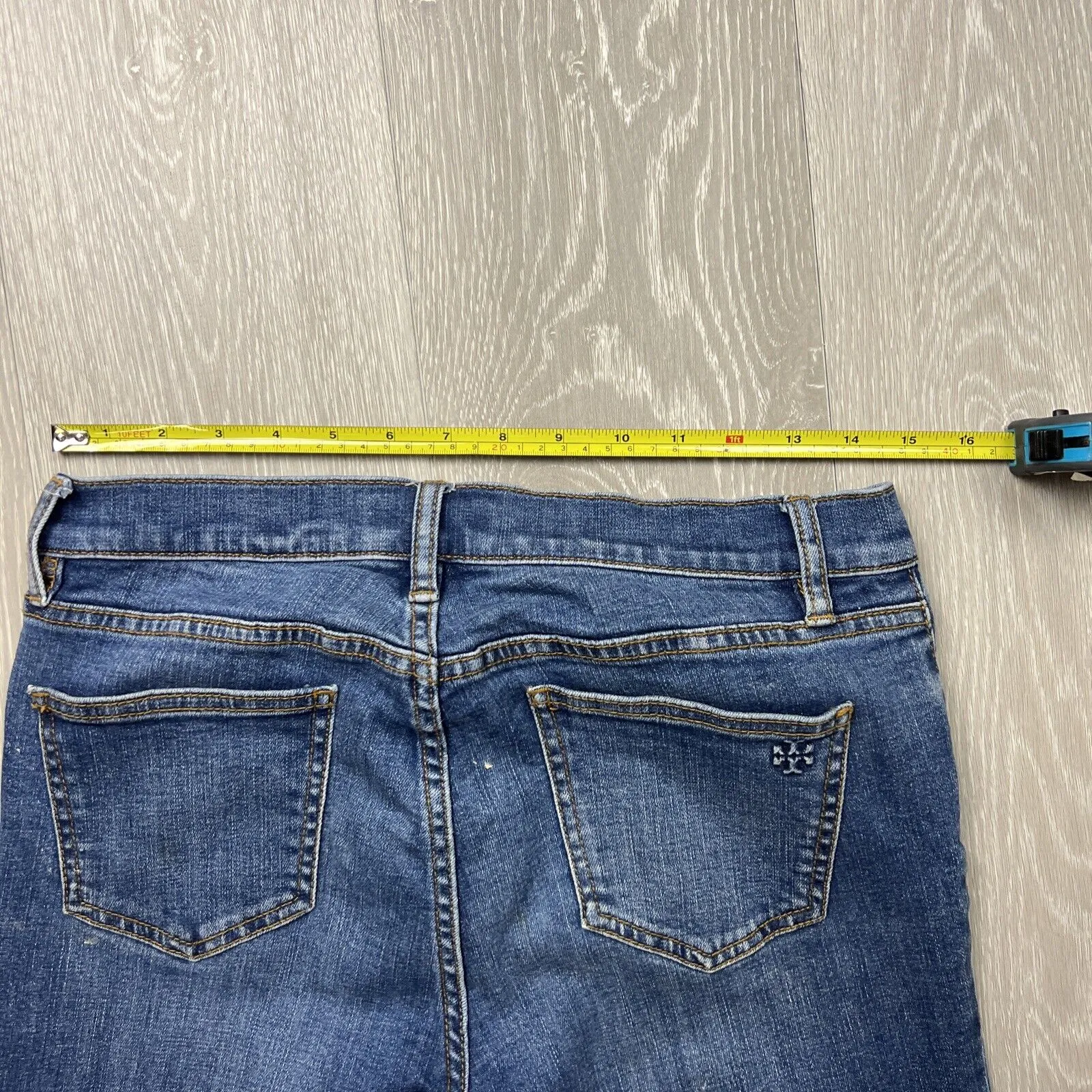 Tory Burch Womens Cropped Denim Blue Jeans Size 26