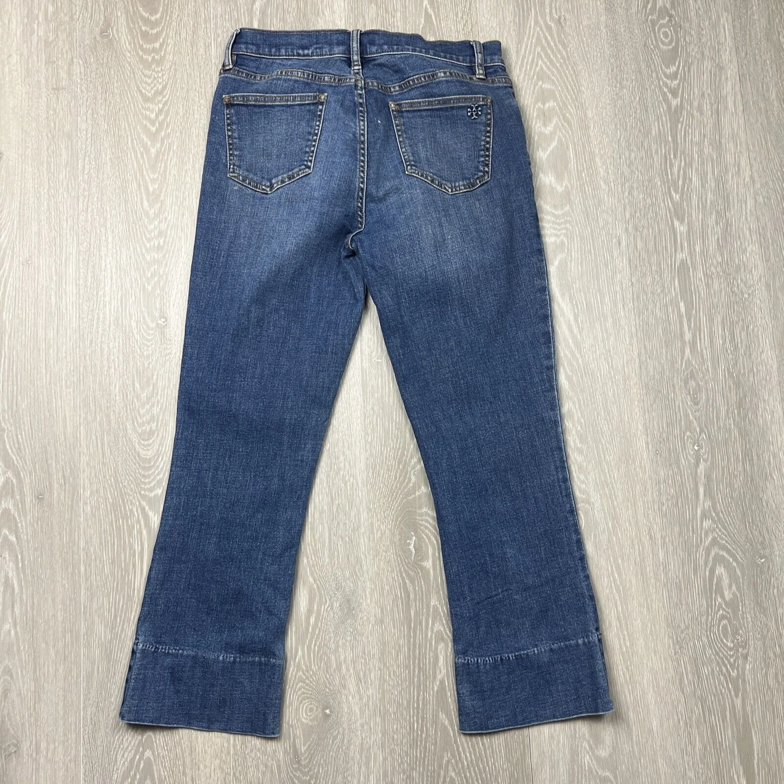 Tory Burch Womens Cropped Denim Blue Jeans Size 26