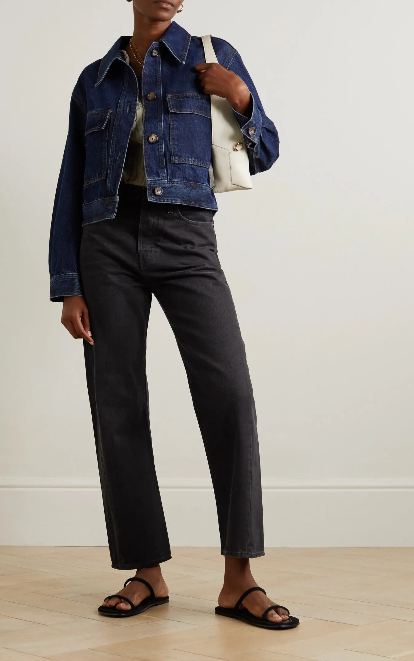 Toteme Black Twist Seam Cropped Jeans