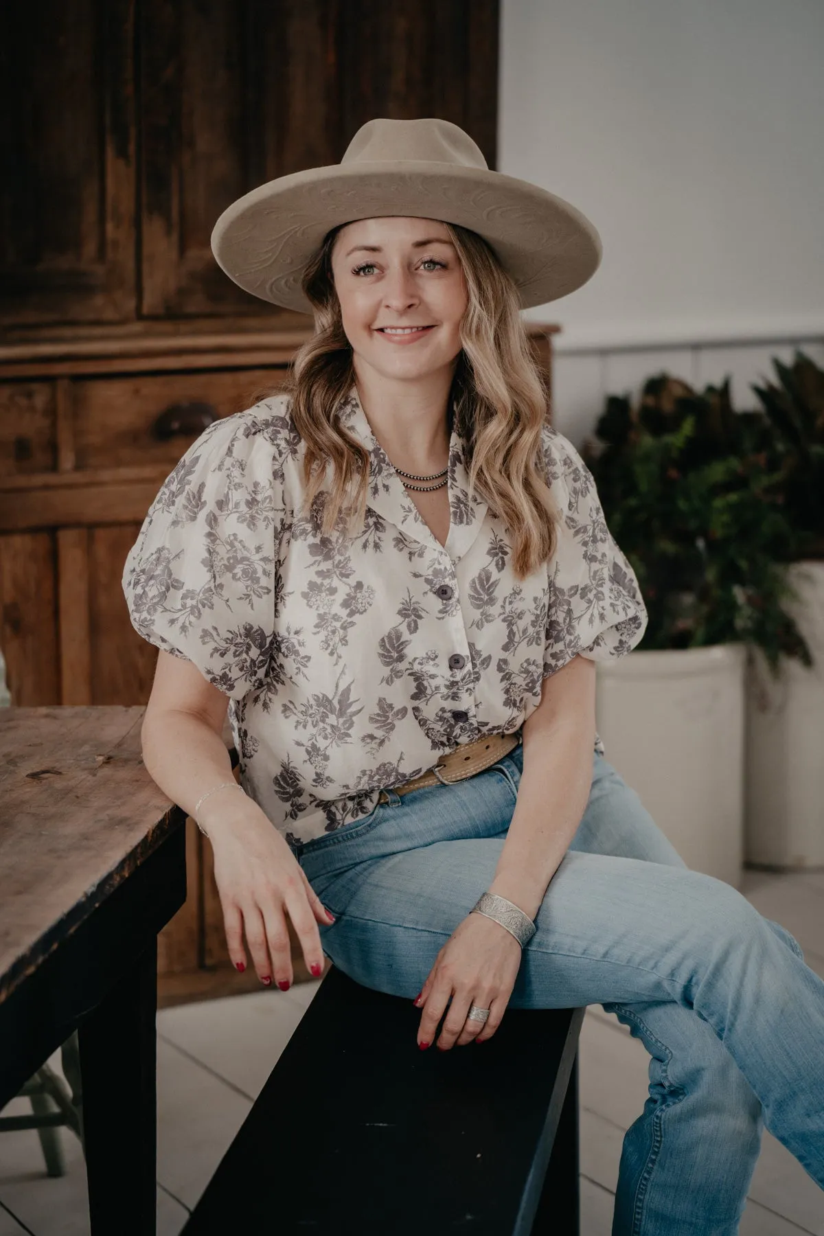 'Tottie' Tencel Blend Floral Camp Shirt (Sizes S-L)