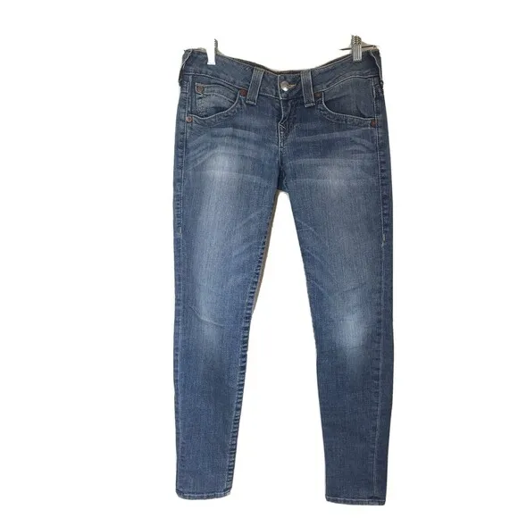 True Religion Women's  Skinny Fit Stretch Jeans in light blue  size 29 Stretch