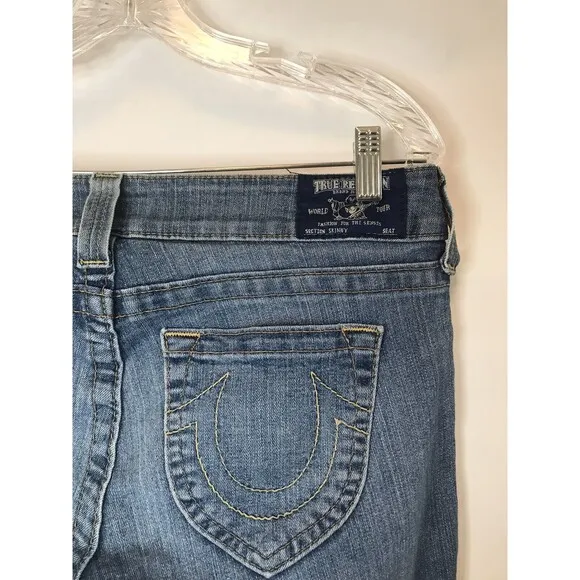 True Religion Women's  Skinny Fit Stretch Jeans in light blue  size 29 Stretch