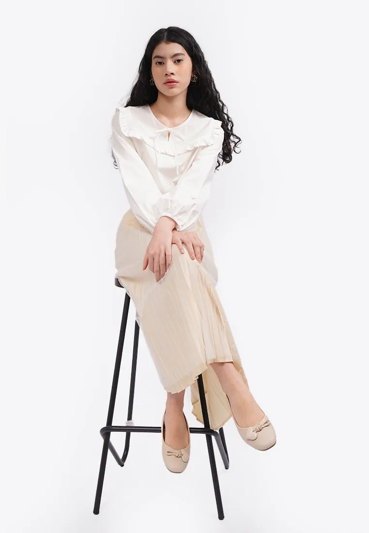 Tulle Maxi Skirt Ecru