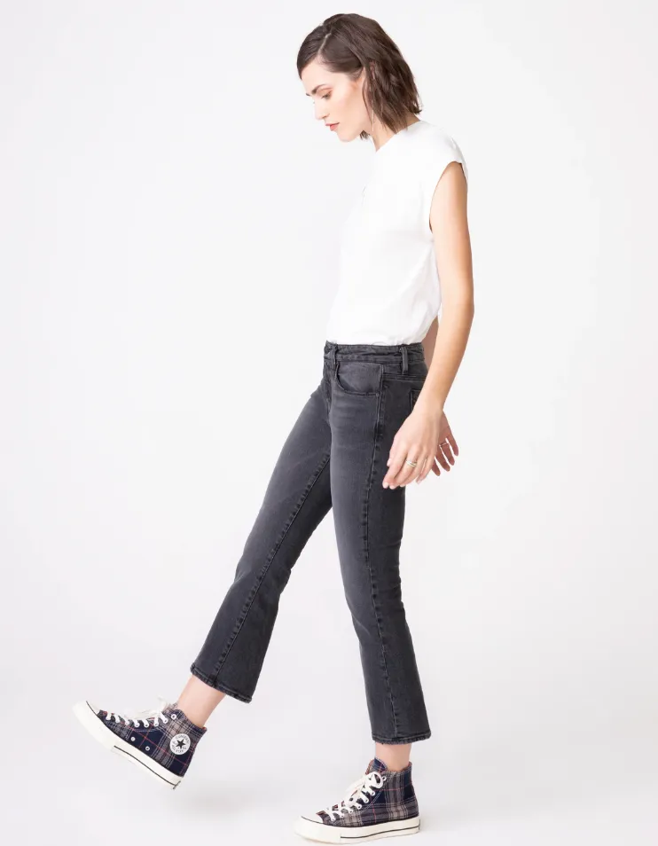 Unpublished Stonewash Crop Demi Flare Jeans