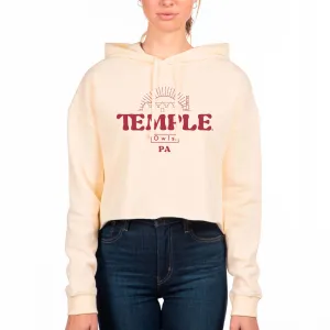 USCAPE Temple University Old School Crop Hoodie, Bone