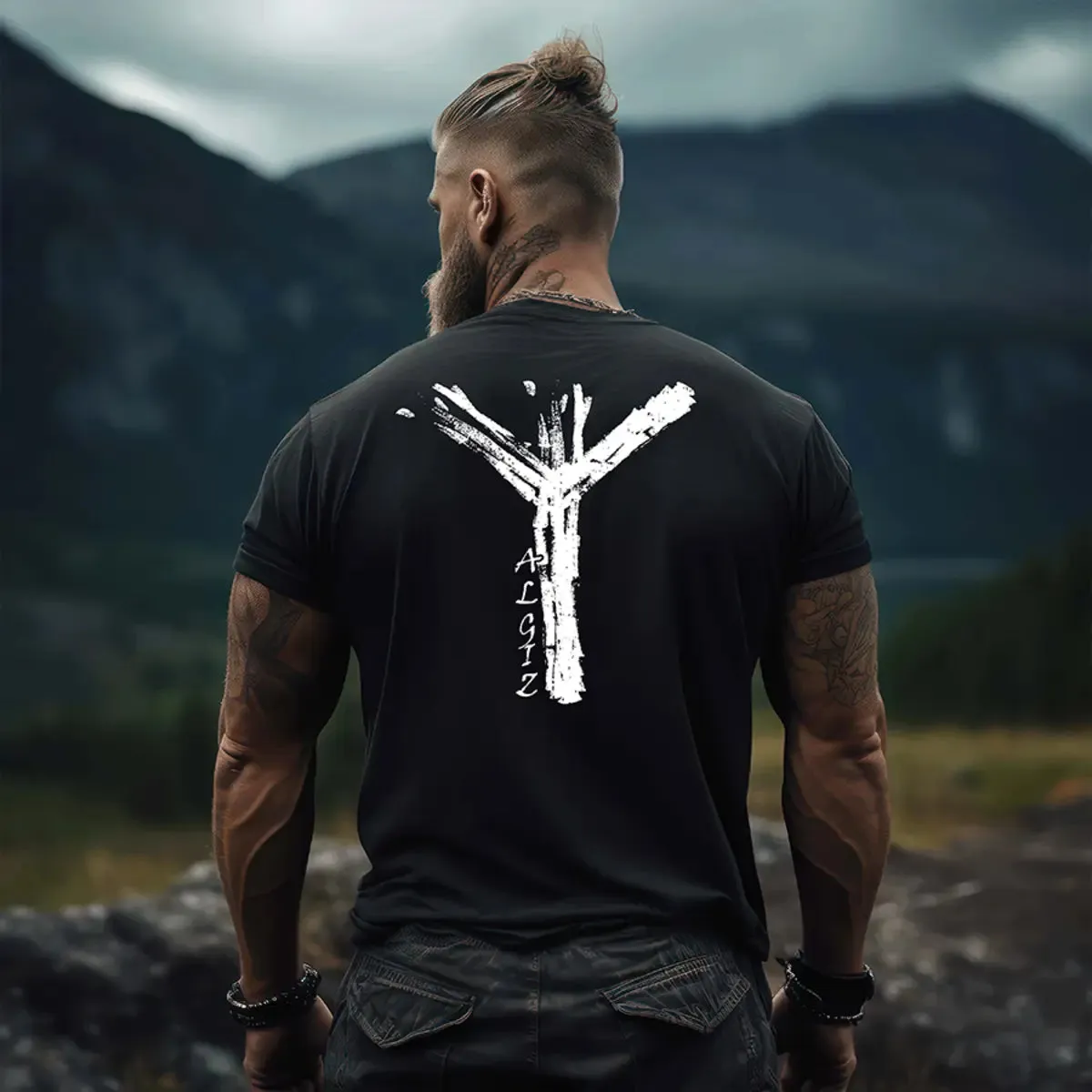 Viking Algiz Printed Men's T-shirt