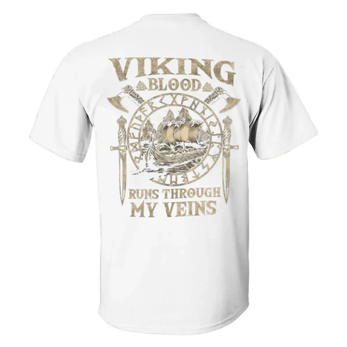 Viking Blood Runs Through My Veins Printed Men's T-shirt