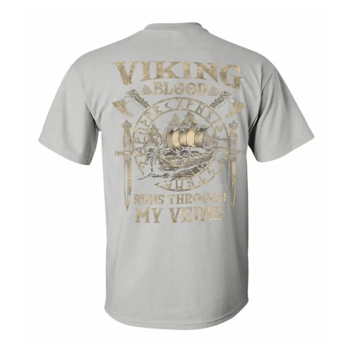 Viking Blood Runs Through My Veins Printed Men's T-shirt