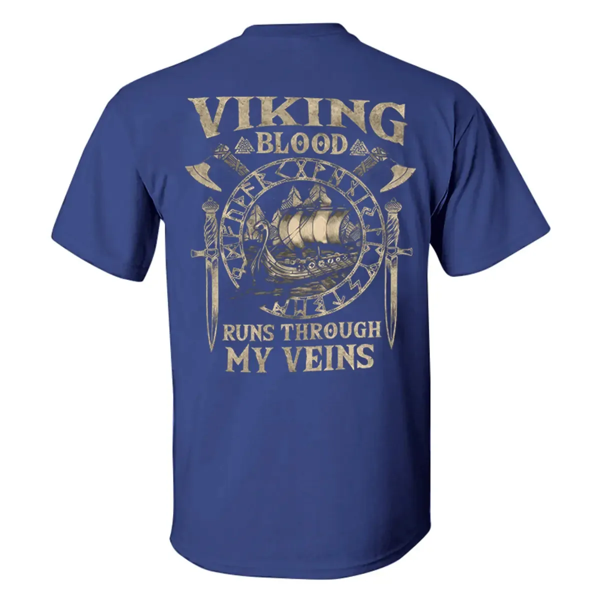 Viking Blood Runs Through My Veins Printed Men's T-shirt