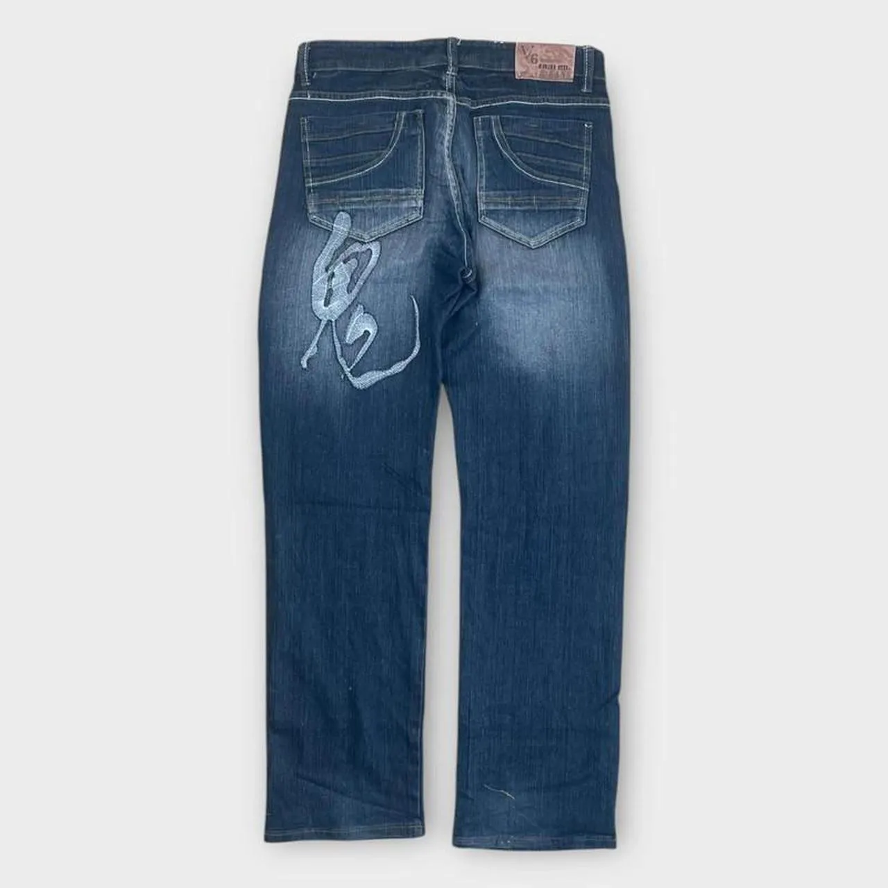 Vintage Japanese Denim Embroidered Straight Fit Jeans