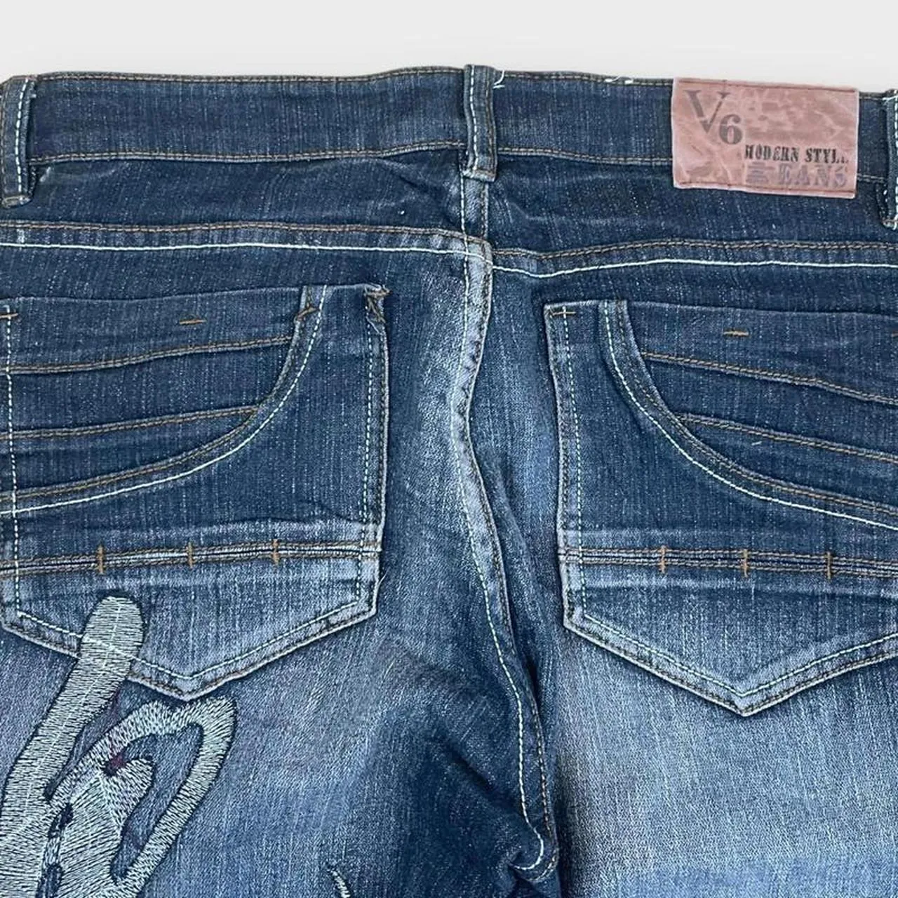 Vintage Japanese Denim Embroidered Straight Fit Jeans