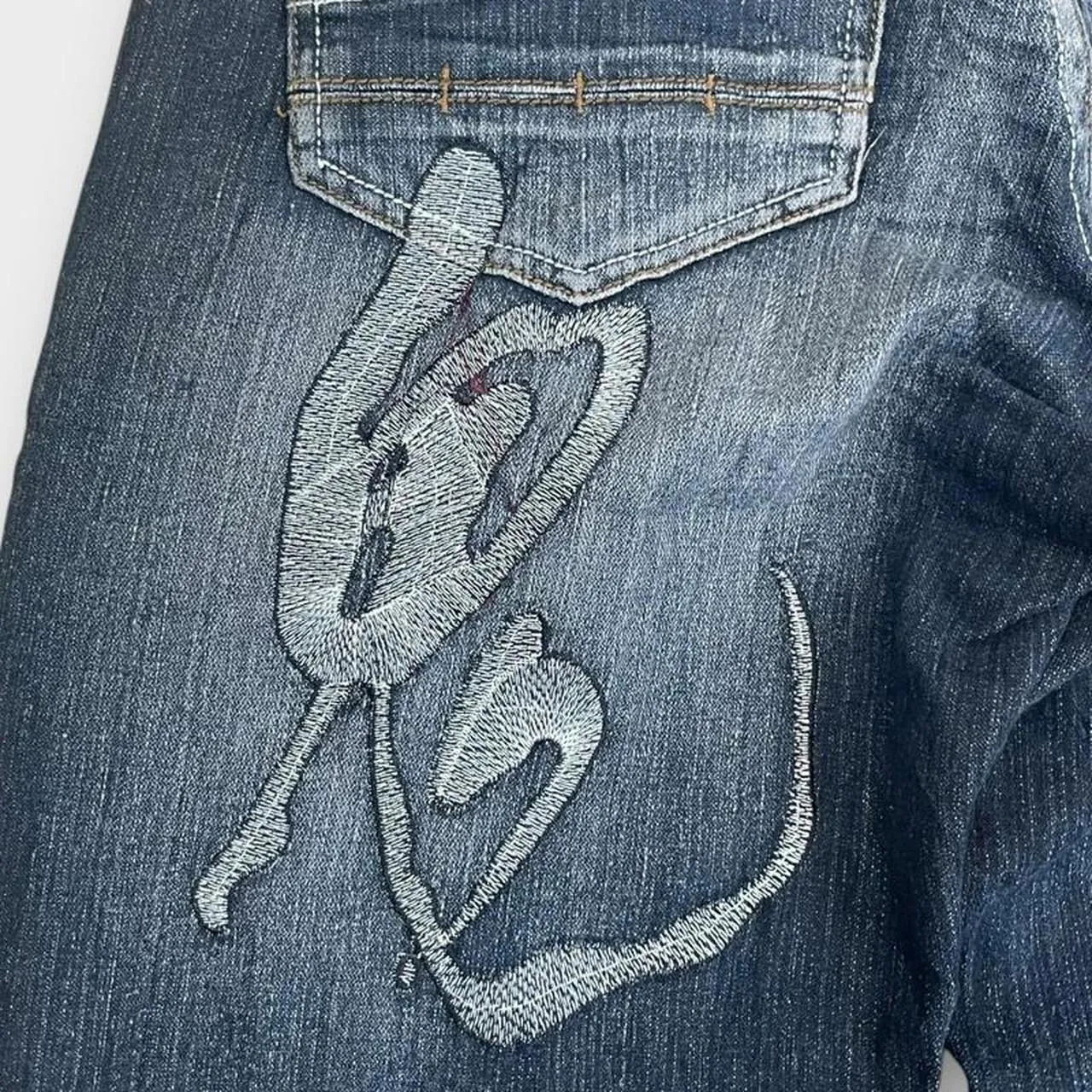 Vintage Japanese Denim Embroidered Straight Fit Jeans