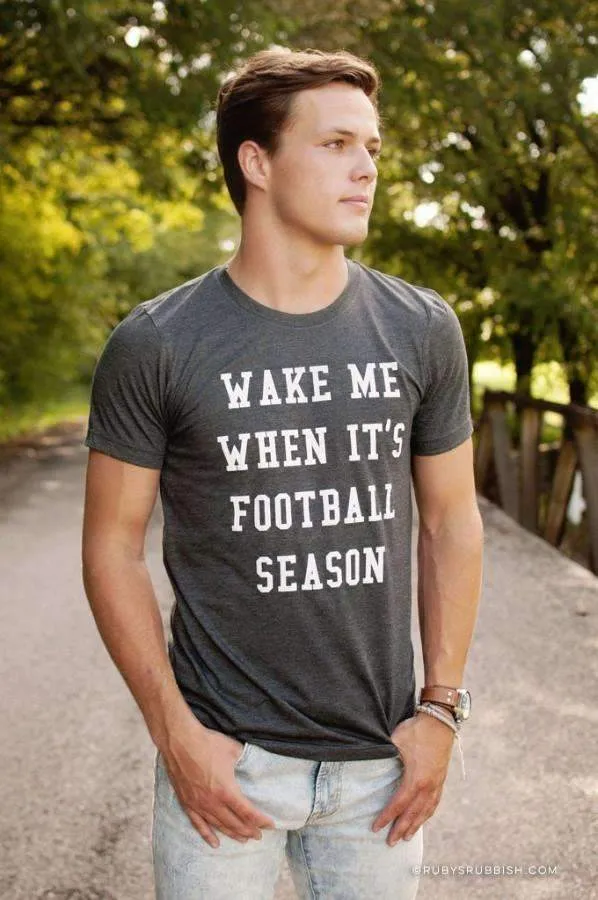 Wake Me When It's Football Season | Men's Game Day T-Shirt | Ruby’s Rubbish®