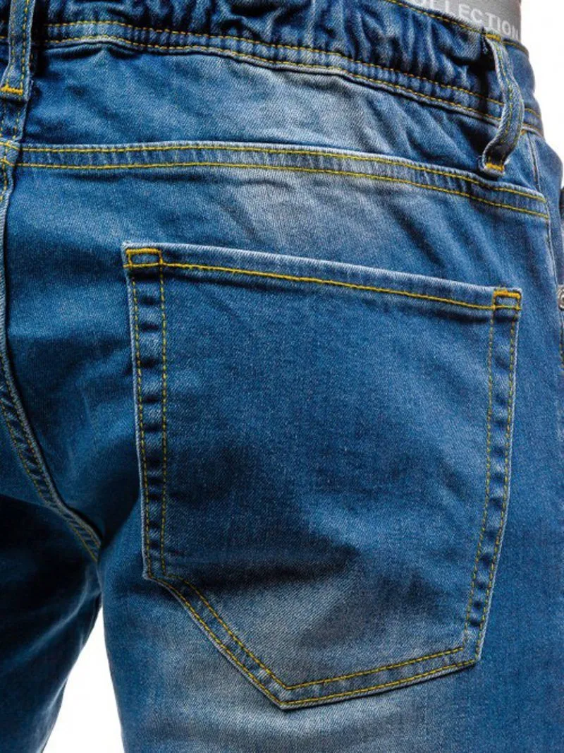 West Louis™ Hip Hop Washed Men Skinny Hole Jean