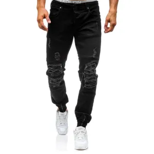 West Louis™ Hip Hop Washed Men Skinny Hole Jean