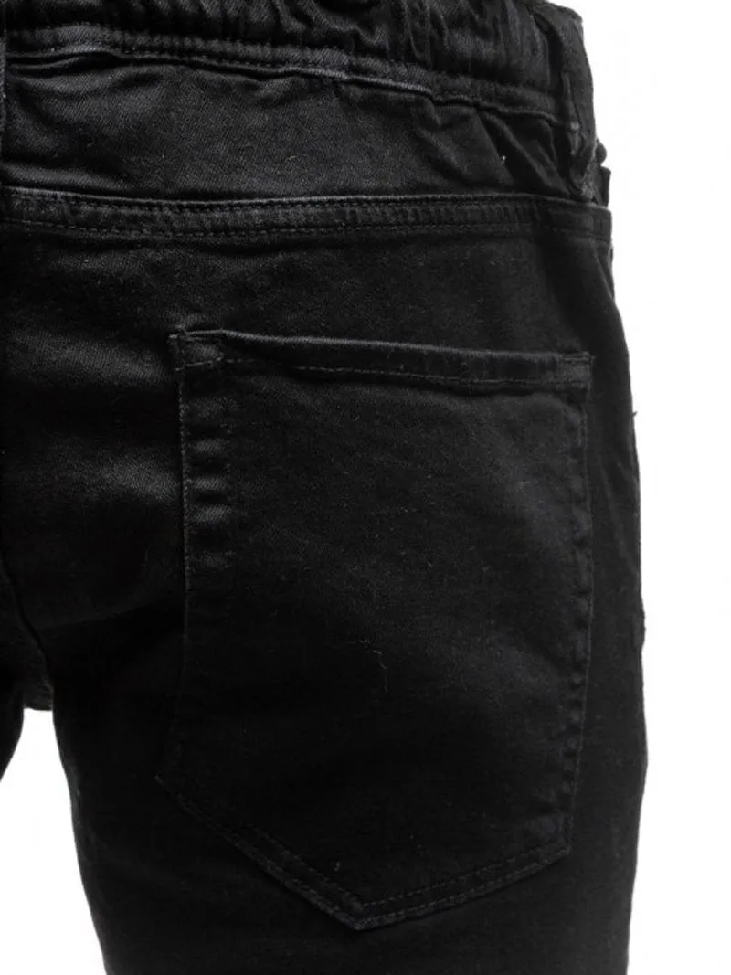 West Louis™ Hip Hop Washed Men Skinny Hole Jean