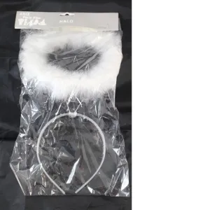 White Fluffy Halo on Headband
