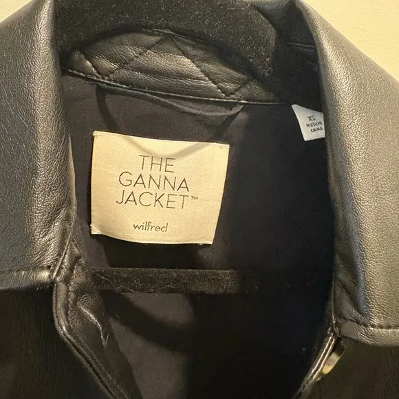 WILFRED ARITZIA The Ganna Black Vegan Leather Shirt Jacket Oversized Boxy XS