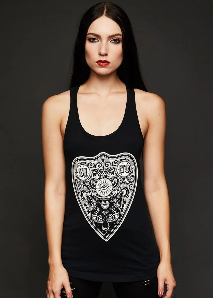 Witching Hour Black Cat Ouija Board Tank Top