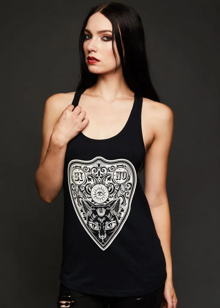 Witching Hour Black Cat Ouija Board Tank Top