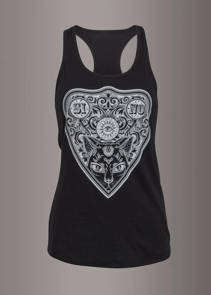 Witching Hour Black Cat Ouija Board Tank Top