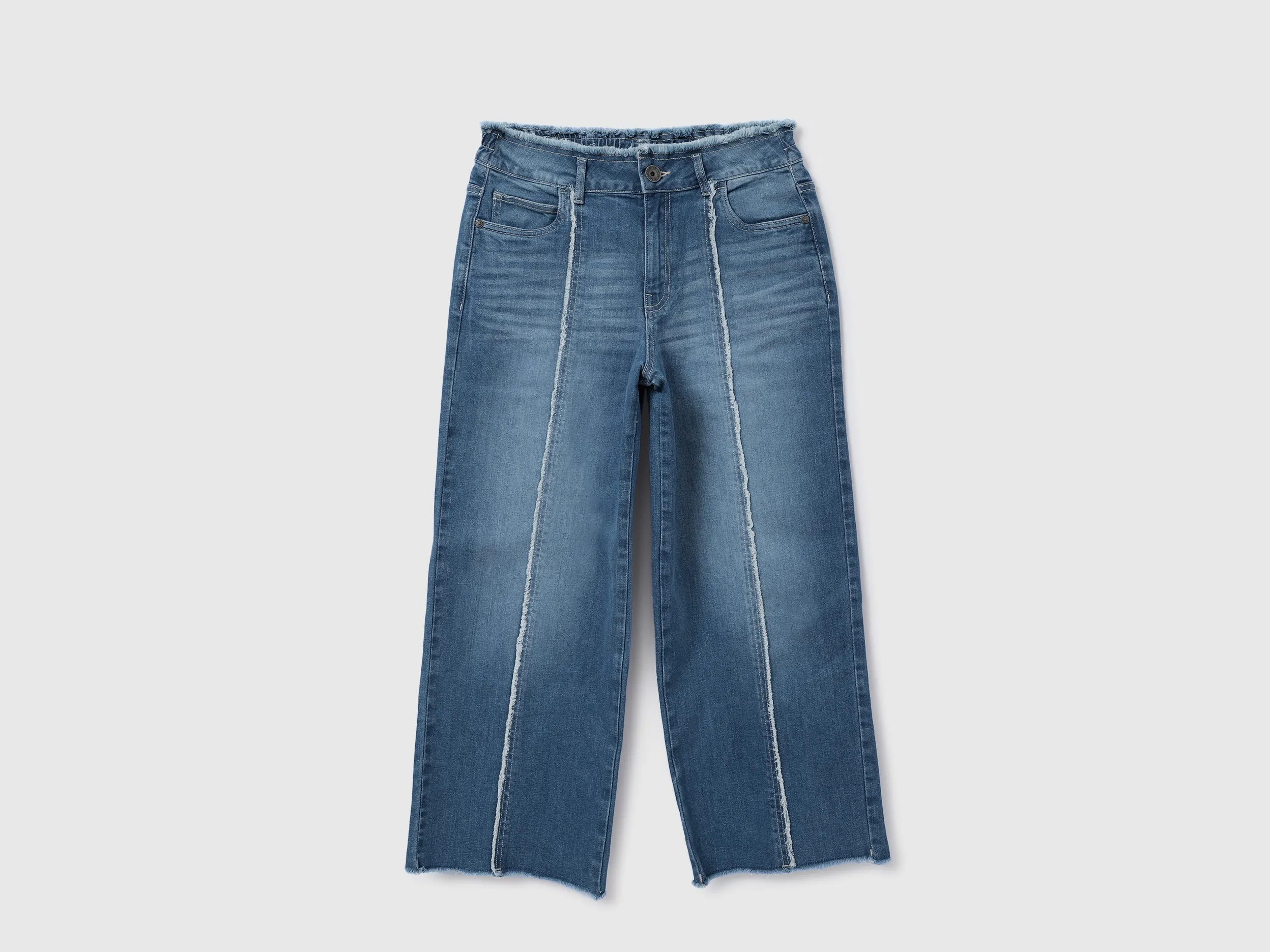 Women Solid Wide Leg Jeans