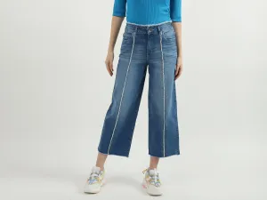 Women Solid Wide Leg Jeans
