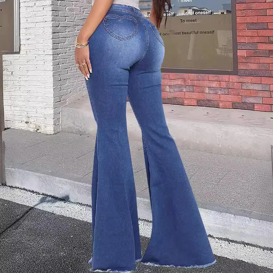 Women's high waist slim fit flared jeans