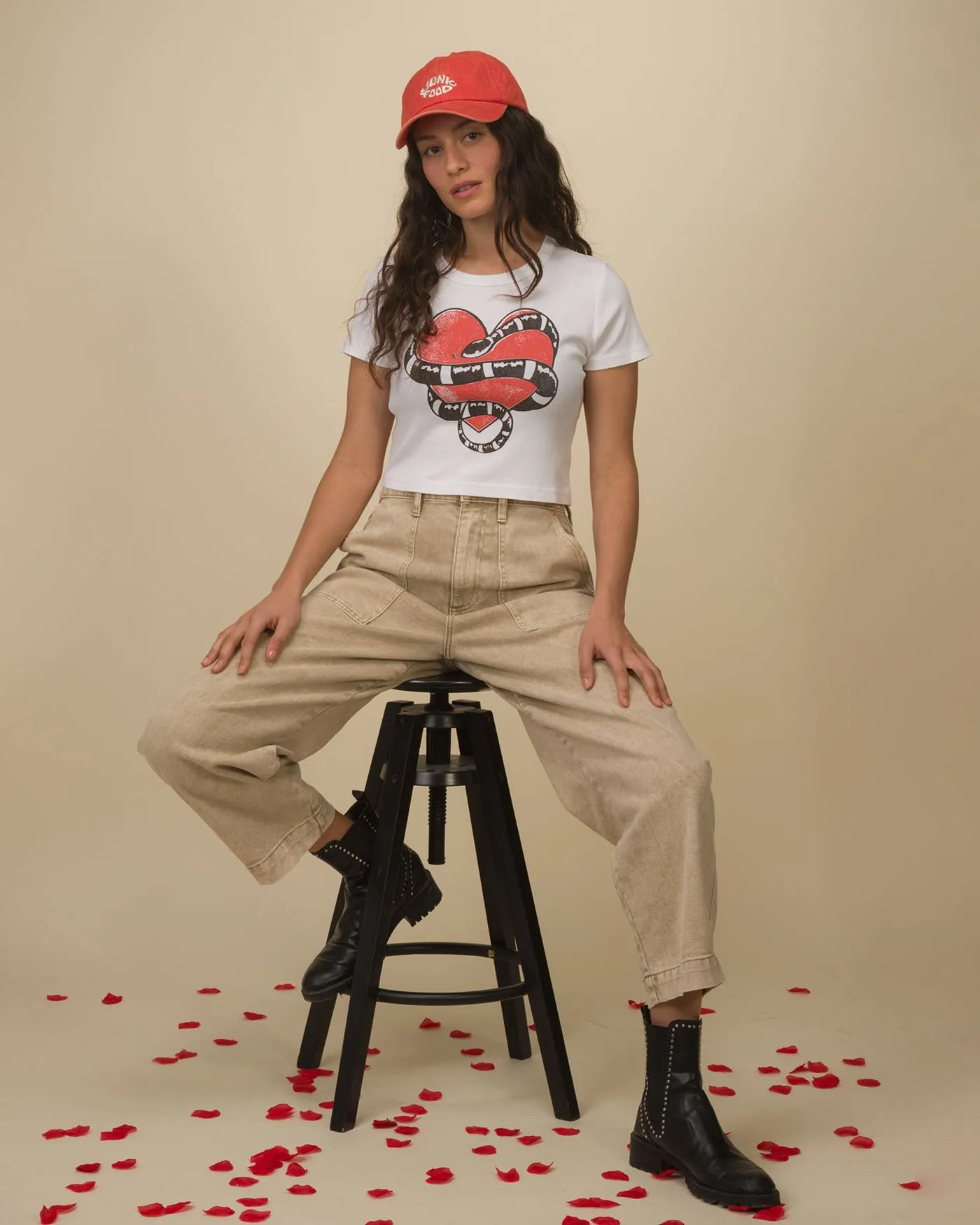 Women's Snake Heart Baby Tee