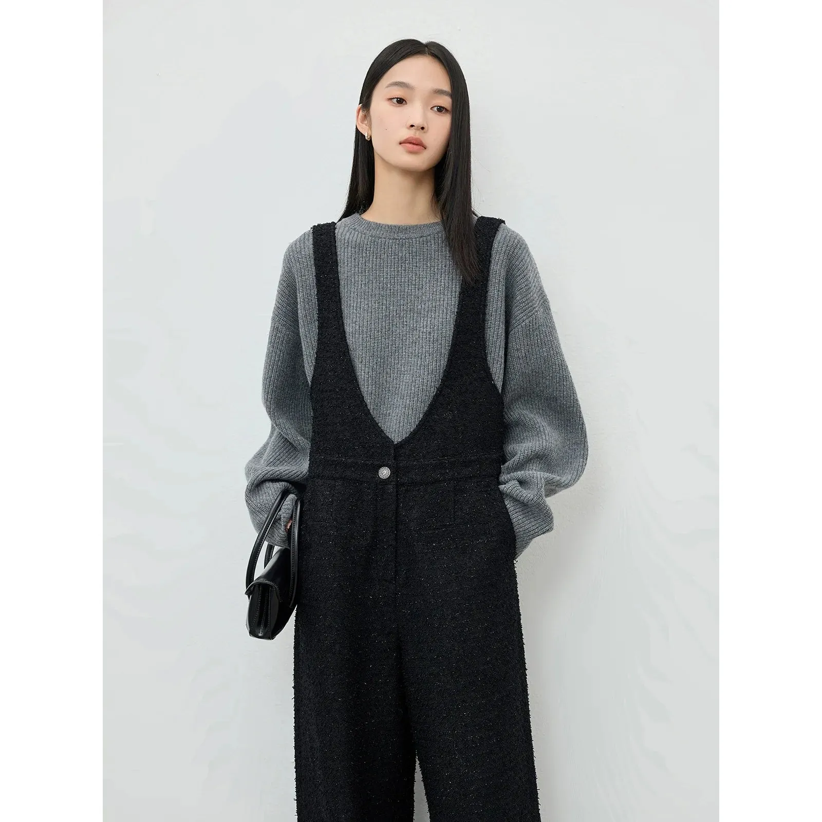 Woolen Ribbed Knit Sweater
