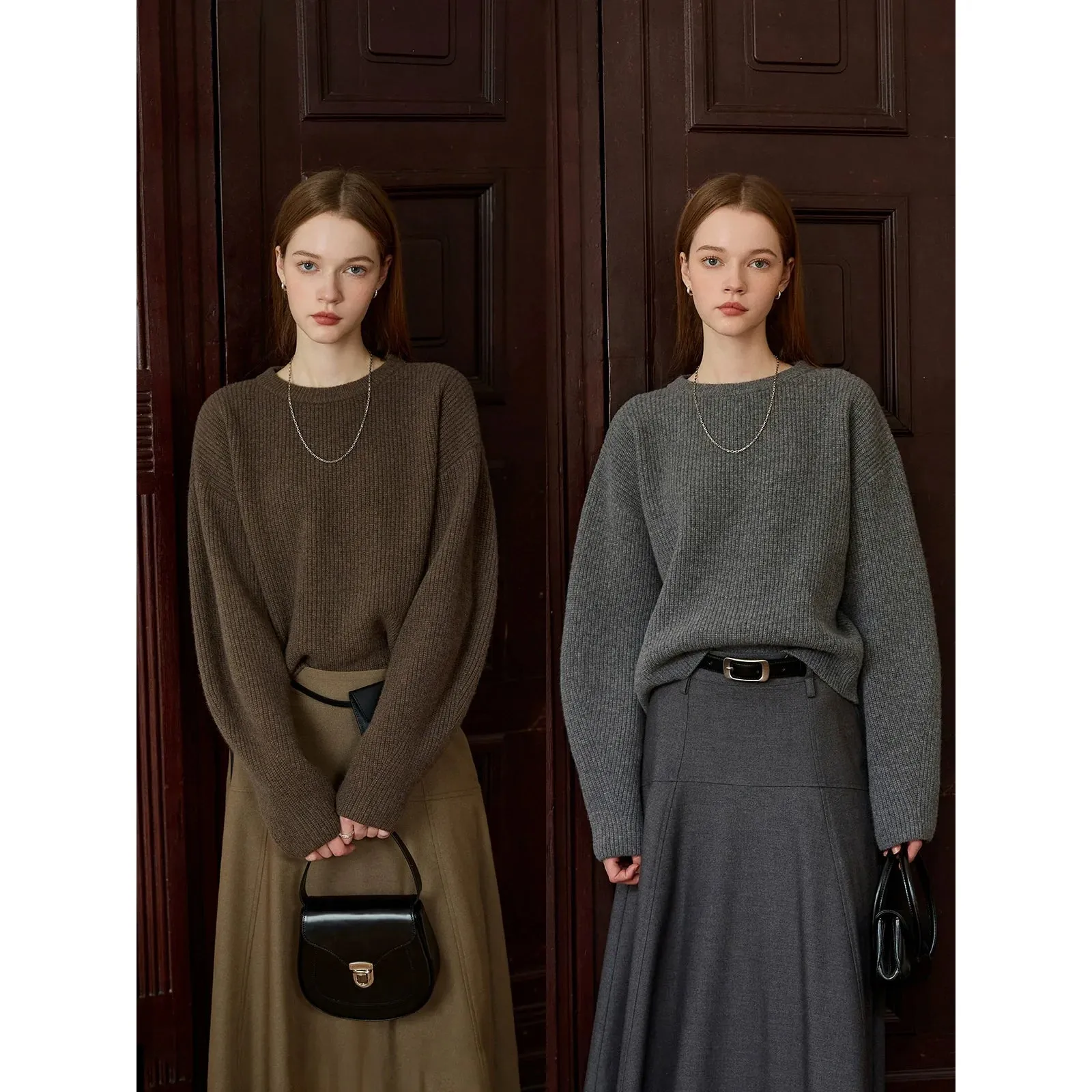 Woolen Ribbed Knit Sweater