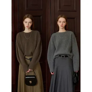 Woolen Ribbed Knit Sweater