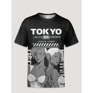 Y2K All Over Print T-Shirt Unisex Soft Polyester Spandex Fit