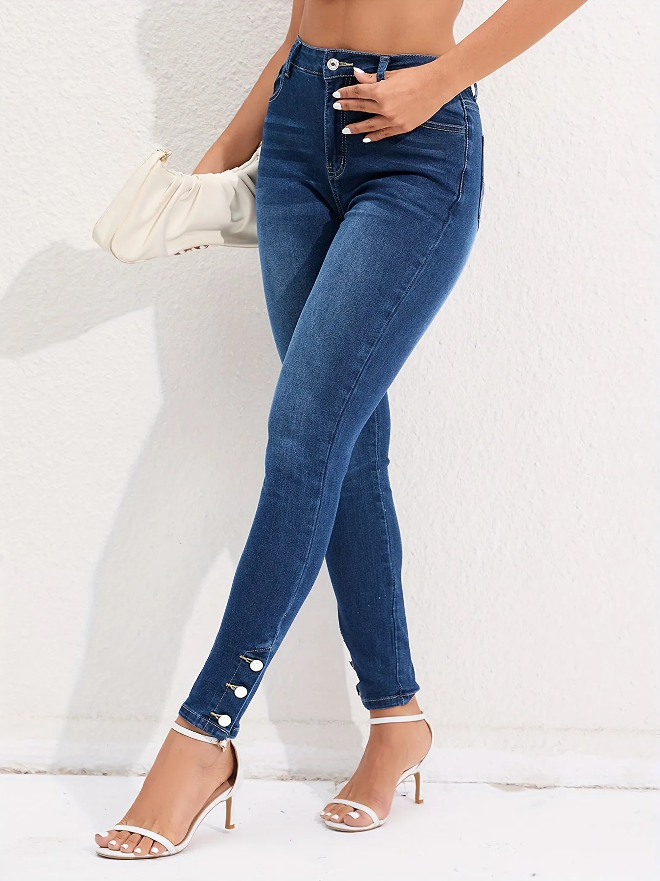 Yara - Stretch Cropped Jeans Met Hoge Taille Voor Dames