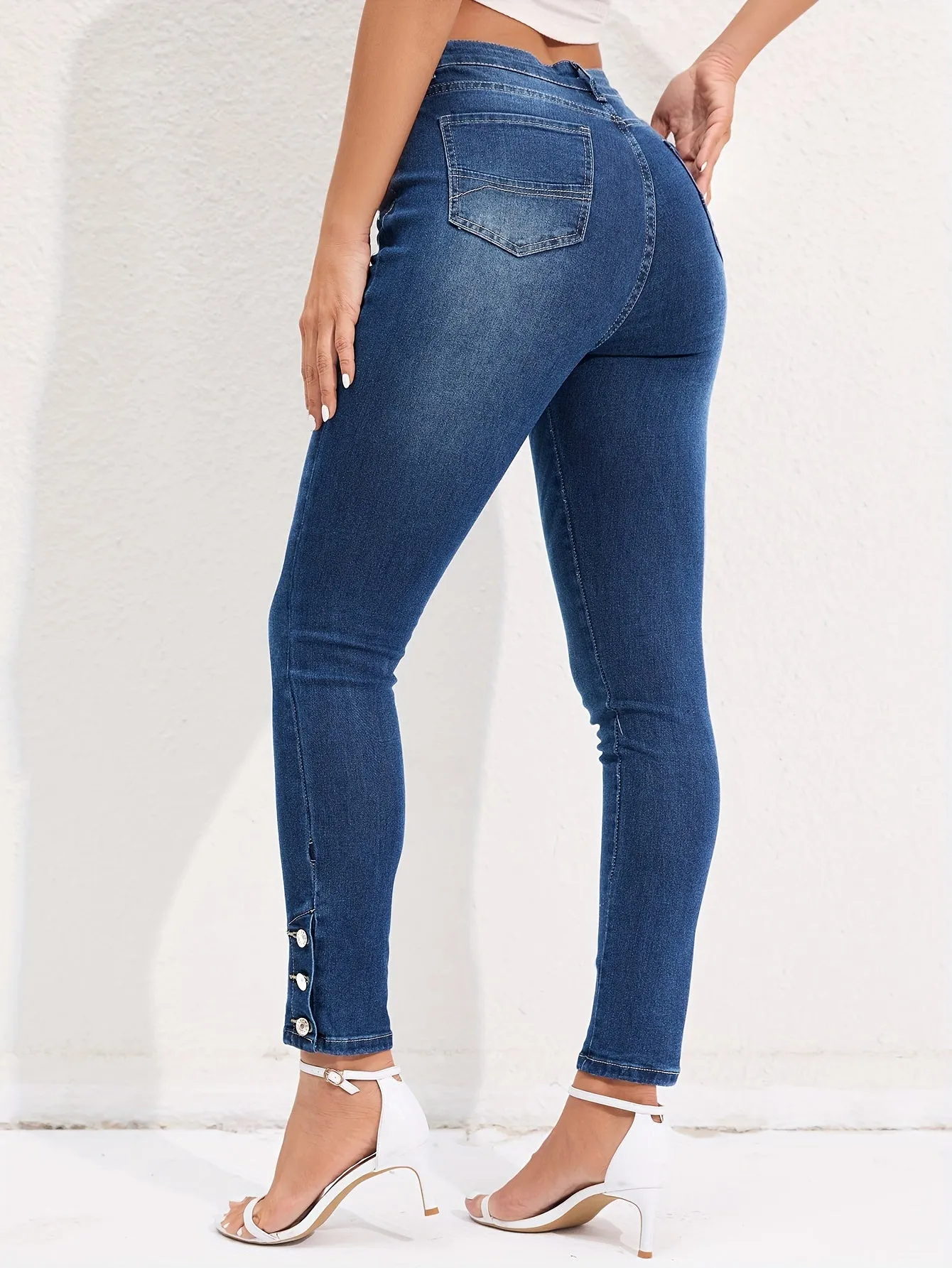 Yara - Stretch Cropped Jeans Met Hoge Taille Voor Dames