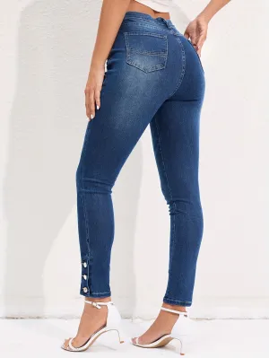 Yara - Stretch Cropped Jeans Met Hoge Taille Voor Dames