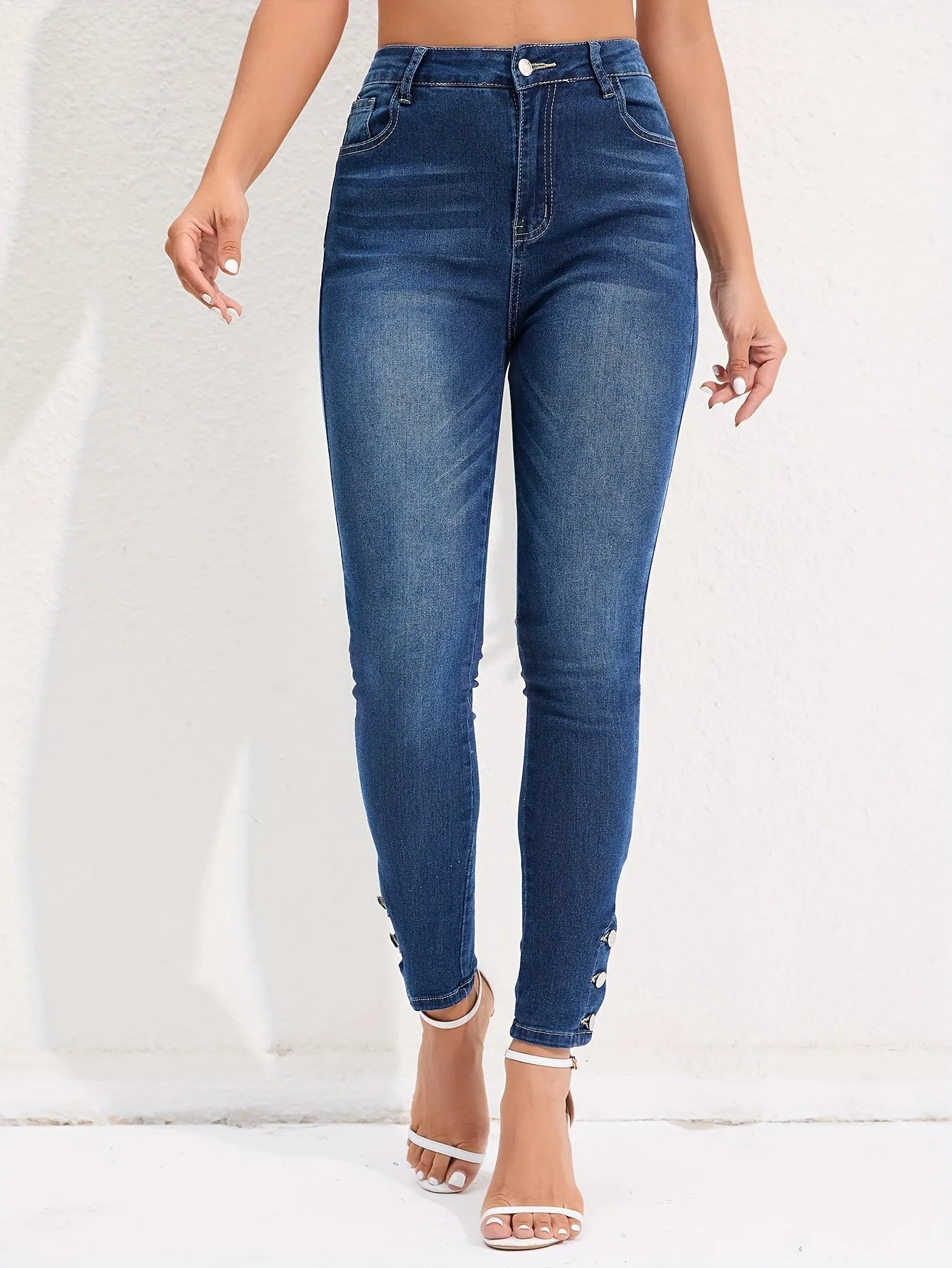Yara - Stretch Cropped Jeans Met Hoge Taille Voor Dames