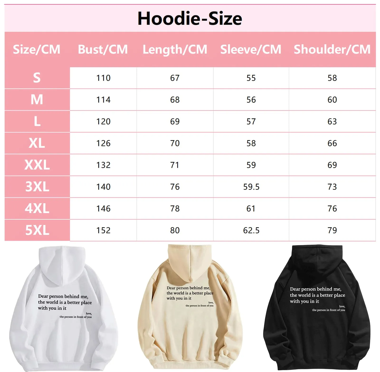 You are Enough Hoodie, Dear Person Behind Me Hoodie for Women Sweatshirts Casual Letter Print Sleeve Pullover Gift (Grey,S)